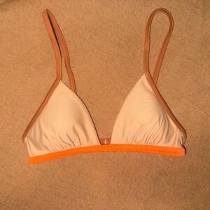 Aerie Tan and Orange Bikini Top